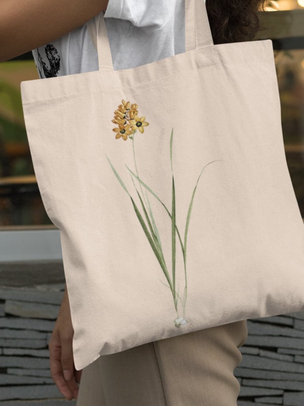 Cone Ixia Vintage Floral Print Graphic Canvas Tote Bag